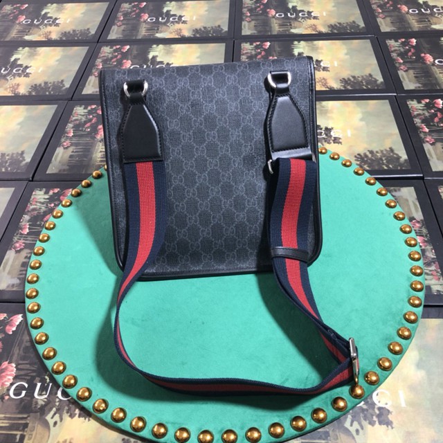 Gucci專櫃款男包 598604 古馳Vintage彩色肩帶 虎頭小方包 Gucci男士郵差包  gqy2800